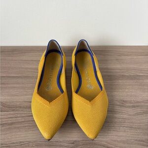 Rothy's The Point Flats Marigold Yellow Classic Ballet Sz 7.5 US Authentic♥️